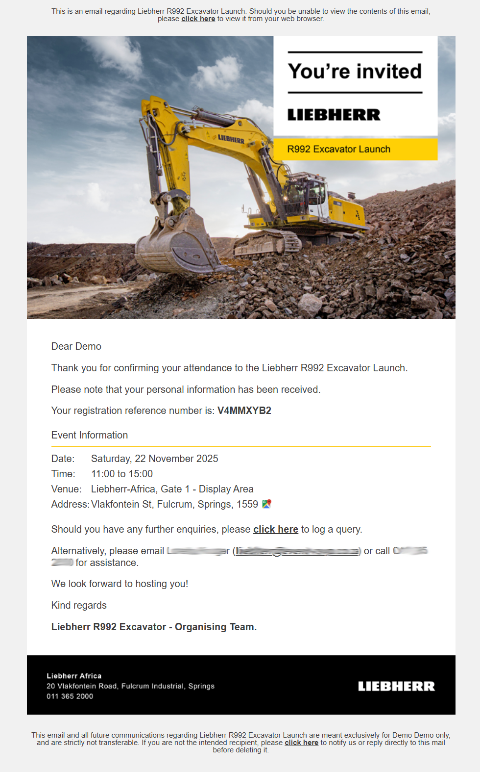Liebherr Confirmation